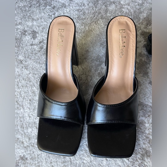 Bella Marie Shoes - Black Block Heels
